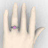 Classic Victorian 14K White Gold 1.0 Ct Light Pink Sapphire Solitaire Engagement Ring R506-14KWGLPS-4