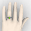 Classic Victorian 14K White Gold 1.0 Ct Peridot Solitaire Engagement Ring R506-14KWGP-4