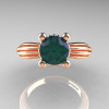 Classic Victorian 14K Rose Gold 1.0 Ct Color Change Alexandrite Solitaire Engagement Ring R506-14KRGAL-3