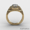 Italian 14K Yellow Gold 1.0 Ct Cubic Zirconia Diamond Engagement Ring Wedding Ring R280-14KYGDCZ-2