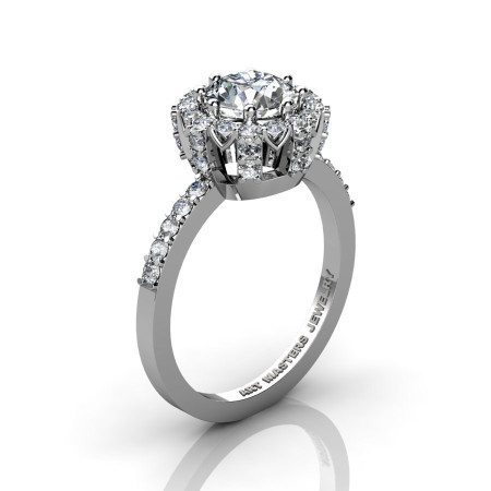 Classic Bridal 950 Platinum 1.0 Ct Cubic Zirconia Diamond Solitaire Ring R408-PLATDCZ-1