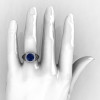 High Fashion 14K White Gold 3.0 Ct London Blue Sapphire Diamond Designer Wedding Ring R407-14KWGLBS-4