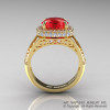 High Fashion 14K Yellow Gold 3.0 Ct  Ruby Diamond Designer Wedding Ring R407-14KYGDR-2
