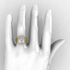 High Fashion 14K Yellow Gold 3.0 Ct White Sapphire Diamond Designer Wedding Ring R407-14KYGDWS-4