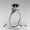 Art Masters 14K White Gold 3.0 Ct Black Diamond Dragon Engagement Ring R601-14KWGBD-2