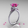 Scandinavian 14K White Gold 3.0 Ct Pink Sapphire Dragon Engagement Ring R601-14KWGPS-2