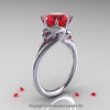 Art Masters 14K White Gold 3.0 Ct Rubies Designer Engagement Ring R601-14KWGR-2