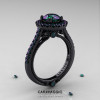 Caravaggio 14K Black Gold 1.0 Ct Russian Alexandrite Engagement Ring Wedding Ring R621-14KBGAL-2