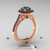 Caravaggio 14K Rose Gold 1.0 Ct Russian Alexandrite Engagement Ring Wedding Ring R621-14KRGAL-2