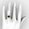 Modern Armenian 14K Yellow Gold Lace 1.0 Ct Black Diamond Solitaire Engagement Ring R308-14KYGBD-4