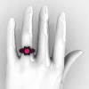 Art Deco 14K Black Gold 1.0 Ct Pink Sapphire Wedding Ring Engagement Ring R286-14KBGPS-4