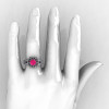 Art Deco 14K White Gold 1.0 Ct Pink Sapphire Wedding Ring Engagement Ring R286-14KWGPS-4