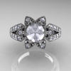 Art Deco 950 Platinum 1.0 Ct Russian CZ Diamond Wedding Ring Engagement Ring R286-PLATDCZ-3