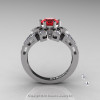 Art Deco 14K White Gold 1.0 Ct Ruby Diamond Wedding Ring Engagement Ring R286-14KWGDR-2