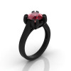 Modern 14K Black Gold Gorgeous Solitaire Bridal Ring with a 2.0 Carat Ruby Center Stone R66N-BGR-2