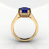 Modern 14K Yellow Gold Gorgeous Solitaire Bridal Ring with a 2.0 Carat Blue Sapphire Center Stone R66N-14KYGBS-2