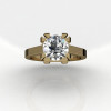 Modern 14K Yellow Gold Gorgeous Solitaire Bridal Ring with a 2.0 Carat White Sapphire Center Stone R66N-14KYGWS-3