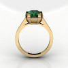 Modern 14K Yellow Gold Gorgeous Solitaire Bridal Ring with a 2.0 Carat Emerald Center Stone R66N-14KYGEM-2