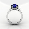 Modern 14K White Gold Gorgeous Solitaire Bridal Ring with a 2.0 Carat Blue Sapphire Center Stone R66N-14KWGBS-2