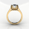 Modern 14K Yellow Gold Gorgeous Solitaire Bridal Ring with a 2.0 Carat White Sapphire Center Stone R66N-14KYGWS-2
