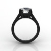 Modern 14K Black Gold Gorgeous Solitaire Bridal Ring with a 2.0 Carat Russian CZ Center Stone R66N-BGCZ-3