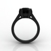 Modern 14K Black Gold Gorgeous Solitaire Bridal Ring with a 2.0 Carat Black Diamond Center Stone R66N-BGBD-3