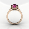 Modern 14K Rose Gold Gorgeous Solitaire Bridal Ring with a 2.0 Carat Pink Sapphire Center Stone R66N-14KRGPS-2