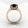 Modern 14K Rose Gold Gorgeous Solitaire Bridal Ring with a 2.0 Carat Black Diamond Center Stone R66N-14KRGBD-2