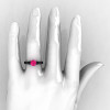 Modern 14K Black Gold Luxurious and Simple Engagement Ring or Wedding Ring with a 1.0 Ct Pink Sapphire Center Stone R668-14KBGPS-4