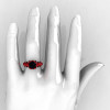 Nature Inspired 14K Red Gold 2.0 Carat Black Diamond Organic Design Bridal Solitaire Ring R670s-14KRGBD-4