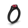 Modern 14K Black Gold 1.0 Ct Gorgeous Engagement Ring or Wedding Ring with a Ruby Center Stone R667-14KBGR-2