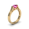 Modern 14K Yellow Gold 1.0 Ct Luxurious Engagement Ring or Wedding Ring with a Pink Sapphire Center Stone R667-14KYGPS-2