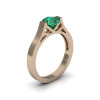 Modern 14K Rose Gold 1.0 Ct Luxurious Engagement Ring or Wedding Ring with an Emerald Center Stone R667-14KRGEM-2