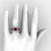 14K White Gold 1.0 Ct Garnet Diamond Nature Inspired Engagement Ring Wedding Ring R671-14KWGDG-4