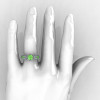 14K White Gold 1.0 Ct Green Topaz Diamond Nature Inspired Engagement Ring Wedding Ring R671-14KWGDGT-4