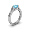 Modern 14K White Gold Beautiful Wedding Ring or Engagement Ring for Women with 1.0 Ct Aquamarine Center Stone R665-14KWGAQ-2