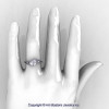 Modern French 14K White Gold 1.0 Ct White Sapphire Diamond Engagement Ring Wedding Ring R376-14KWGDWS-5