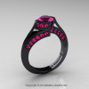 Modern French 14K Black Gold 1.0 Ct Pink Sapphire Engagement Ring Wedding Ring R376-14KBGPS-2