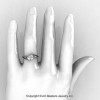 Modern French 14K White Gold 1.0 Ct White Sapphire Ruby Engagement Ring Wedding Ring R376-14KWGRWS-5