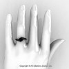 Modern French 14K Black Gold 1.0 Ct Black Diamond Engagement Ring Wedding Ring R376-14KBGBD-5
