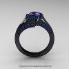 Exclusive French 14K Black Gold 2.0 Ct Chrysoberyl Alexandrite Engagement Ring Wedding Ring R376-14KBG2AL-3