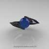Exclusive French 14K Black Gold 2.0 Ct Chrysoberyl Alexandrite Engagement Ring Wedding Ring R376-14KBG2AL-4