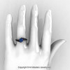 Exclusive French 14K Black Gold 2.0 Ct Chrysoberyl Alexandrite Engagement Ring Wedding Ring R376-14KBG2AL-5