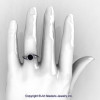 Modern French 14K White Gold 1.0 Ct Black Diamond Engagement Ring Wedding Ring R376-14KWGBD-5