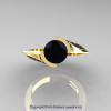 Modern French 14K Yellow Gold 1.0 Ct Black Diamond Engagement Ring Wedding Ring R376-14KYGBD-4
