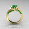 Modern French 14K Yellow Gold 1.0 Ct Emerald Engagement Ring Wedding Ring R376-14KYGEM-3