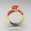 Modern French 14K Yellow Gold 1.0 Ct Ruby Engagement Ring Wedding Ring R376-14KYGR-3