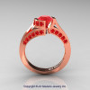 Modern French 14K Rose Gold 1.0 Ct Ruby Engagement Ring Wedding Ring R376-14KRGR-3