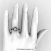 Art Masters Venetian 14K Black White Gold 1.0 Ct White Sapphire Engagement Ring R475-14KBWGWS-4