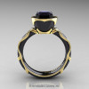 Art Masters Venetian 14K Black Yellow Gold 1.0 Ct Black Diamond Engagement Ring R475-14KBYGBD-2